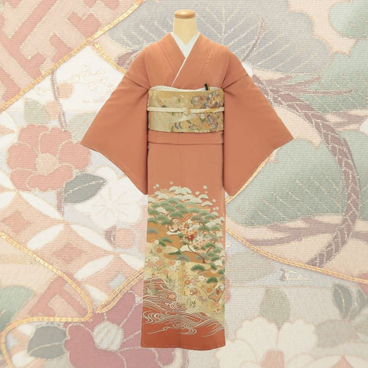 色留袖D-32-c 【結婚式 訪問着 色留袖 レンタル】