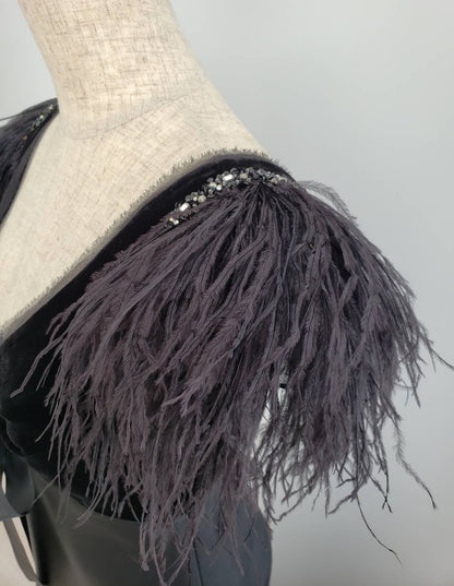 Dorian Hoブラックフォーマルドレス(ファー) 【結婚式 フォーマルドレス レンタル】