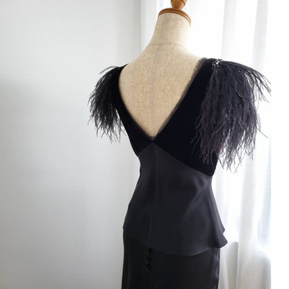 Dorian Hoブラックフォーマルドレス(ファー) 【結婚式 フォーマルドレス レンタル】