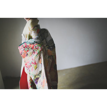 緞子織飛翔緑幔幕 【結婚式 和装 色打掛 レンタル】