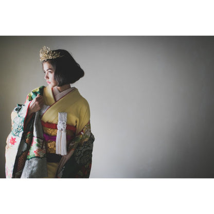 緞子織飛翔緑幔幕 【結婚式 和装 色打掛 レンタル】