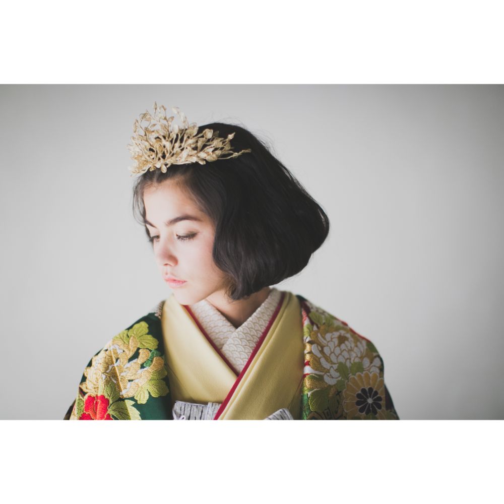 緞子織飛翔緑幔幕 【結婚式 和装 色打掛 レンタル】