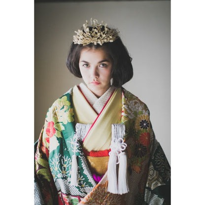 緞子織飛翔緑幔幕 【結婚式 和装 色打掛 レンタル】