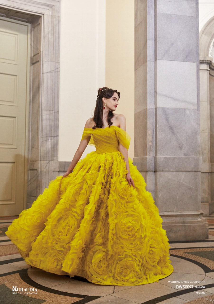 DWS0097Yellow【結婚式 カラードレス レンタル】