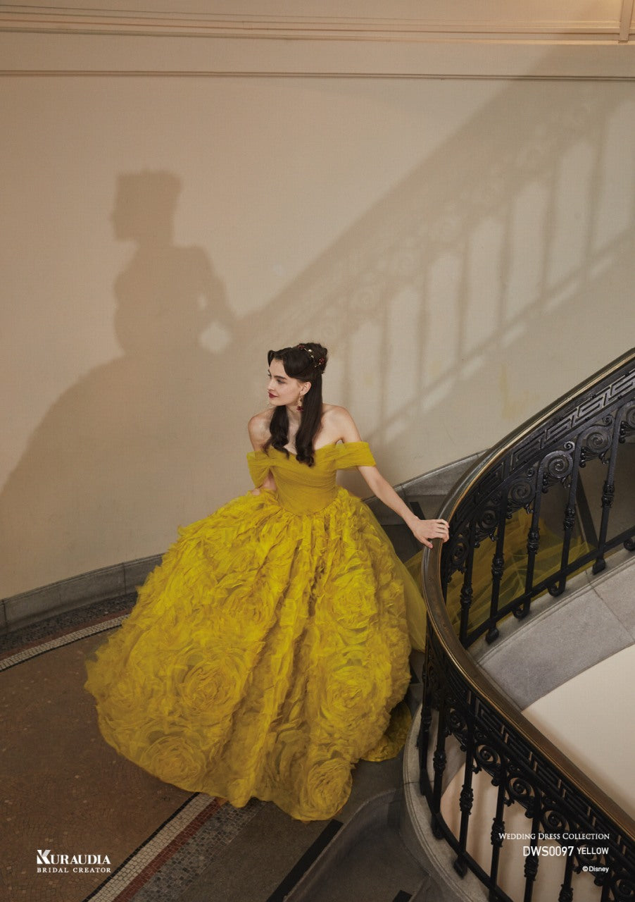 DWS0097Yellow【結婚式 カラードレス レンタル】