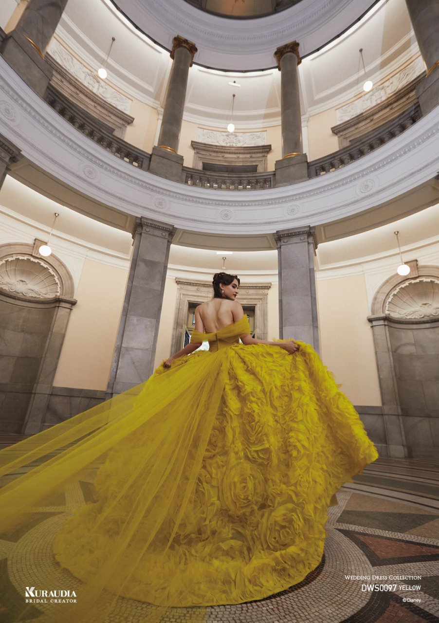 DWS0097Yellow【結婚式 カラードレス レンタル】