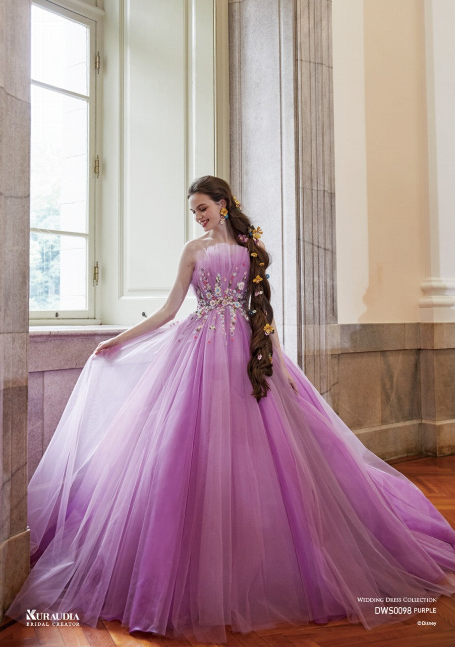 DWS0098Purple【ウェディングドレス レンタル】