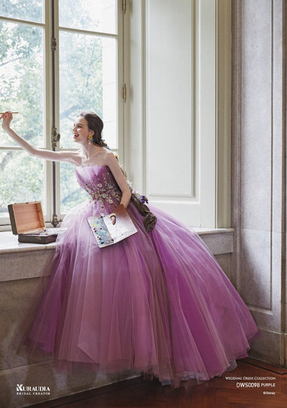 DWS0098Purple【ウェディングドレス レンタル】