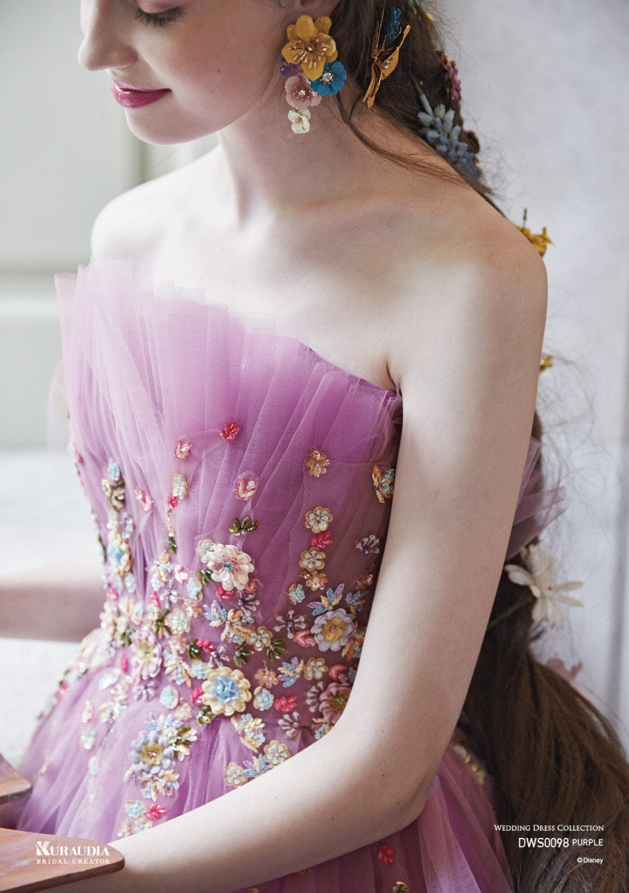 DWS0098Purple【ウェディングドレス レンタル】