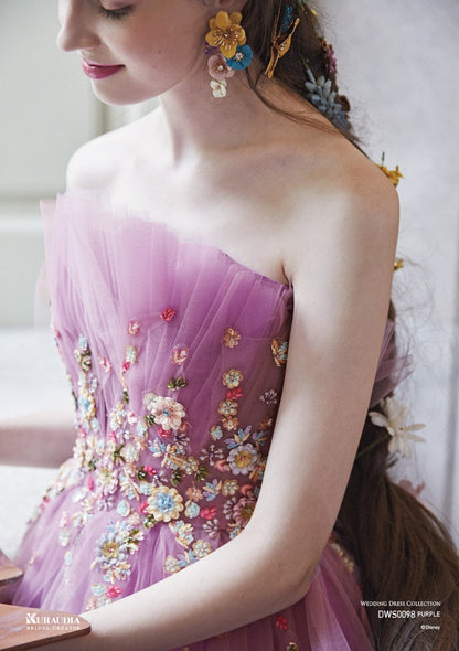 DWS0098Purple【ウェディングドレス レンタル】