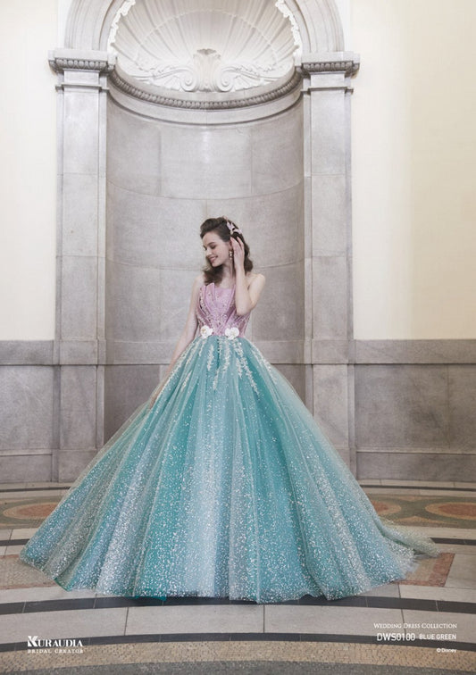 DWS0100BlueGreen【結婚式 カラードレス レンタル】