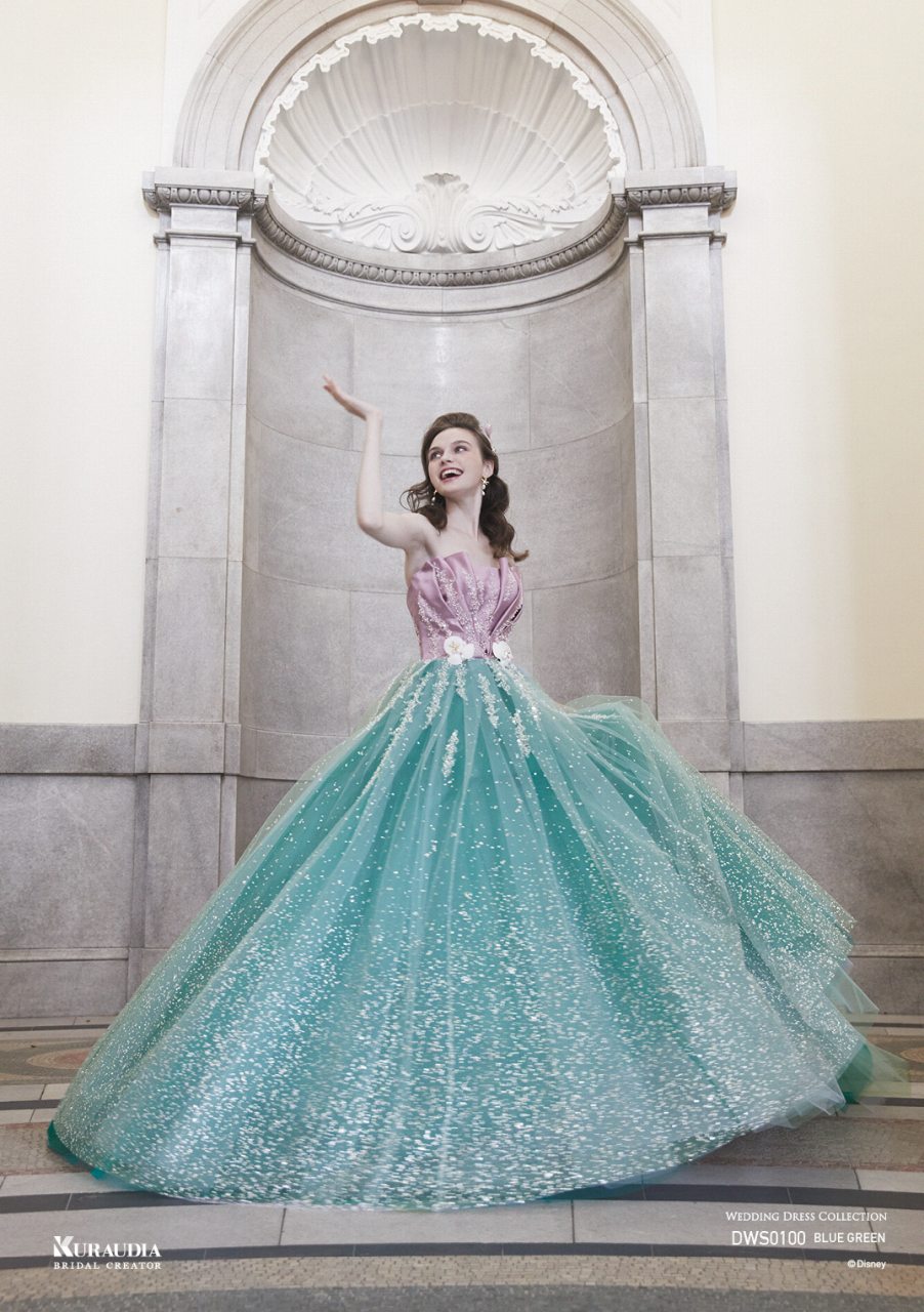 DWS0100BlueGreen【結婚式 カラードレス レンタル】