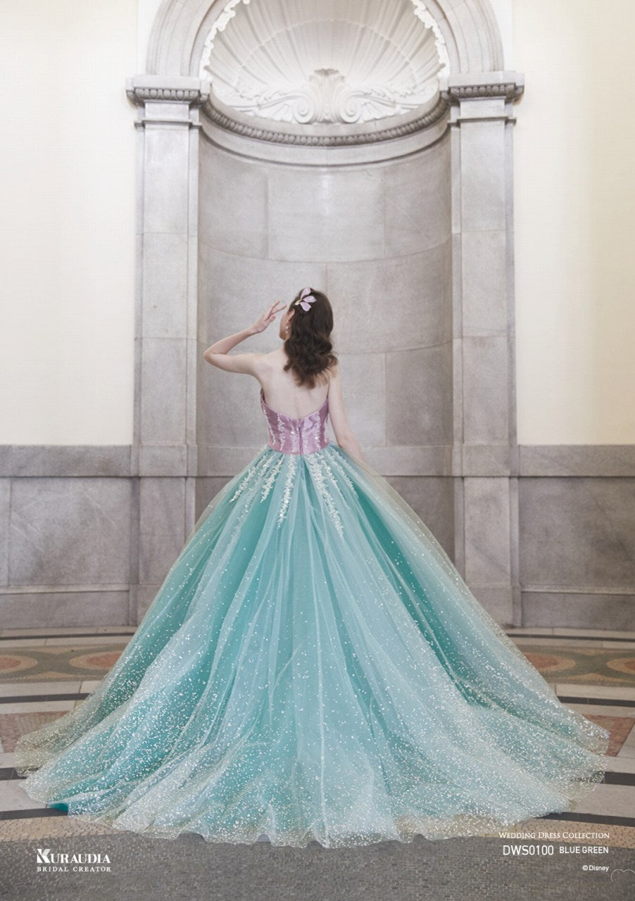 DWS0100BlueGreen【結婚式 カラードレス レンタル】