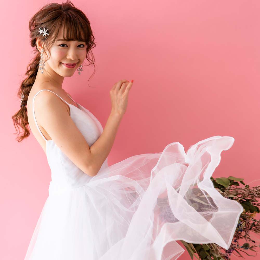 【イヤリング】LittleRomance_フラワークリスタル ブライダルアクセサリー 【結婚式 ピアス イヤリング】