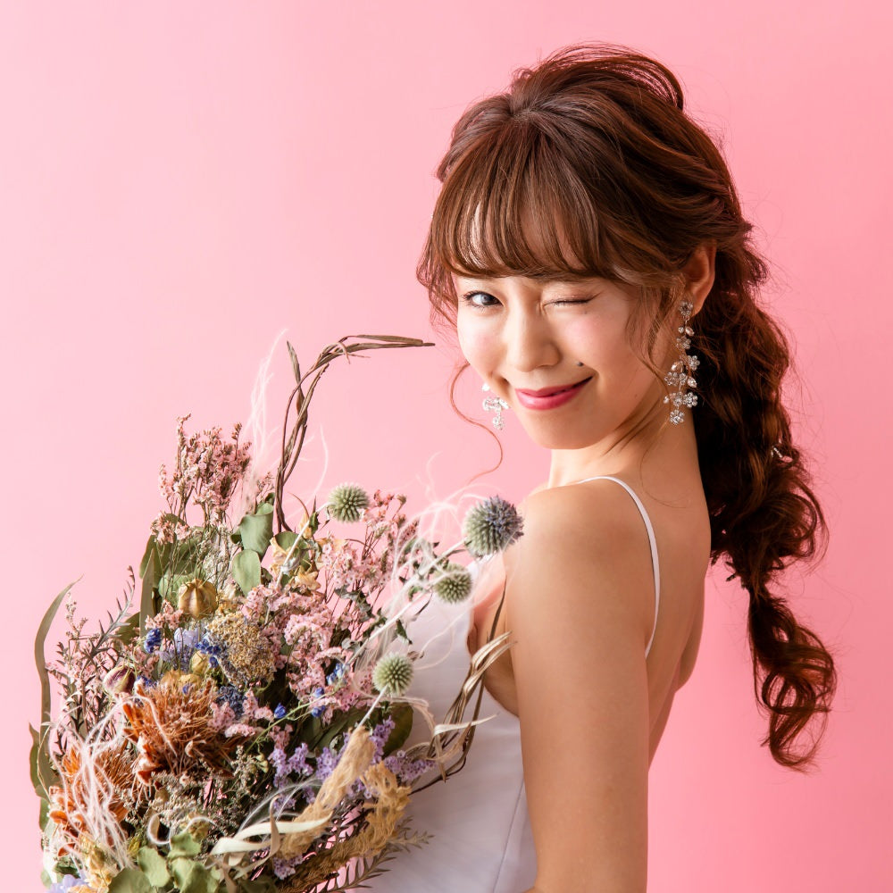【ピアス】LittleRomance_フラワークリスタル ブライダルアクセサリー 【結婚式 ピアス イヤリング】