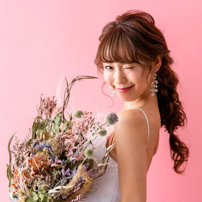 【ピアス】LittleRomance_フラワークリスタル ブライダルアクセサリー 【結婚式 ピアス イヤリング】