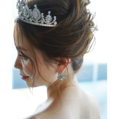 【ピアス】キュービックジルコニア butterfly ピアス/ブライダルアクセサリー 【結婚式 ピアス イヤリング】