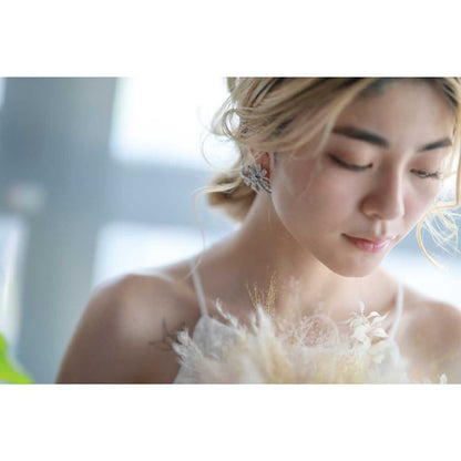 【ピアス】キュービックジルコニア ribbonピアス/ブライダルアクセサリー 【結婚式 ピアス イヤリング】