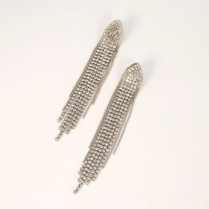 【ピアス】クリスタルタッセルピアス シルバー 【結婚式 ピアス イヤリング】