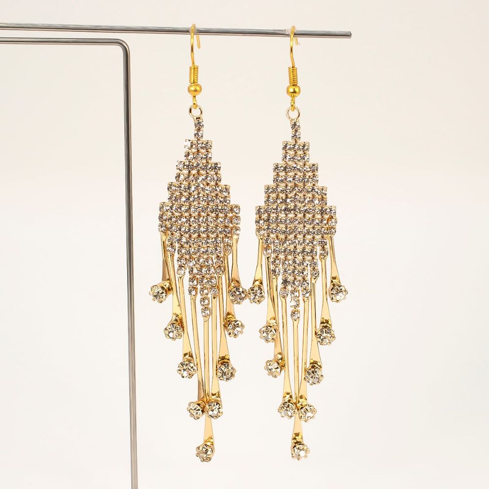 【ピアス】Rhombus Tassel 【結婚式 ピアス イヤリング】