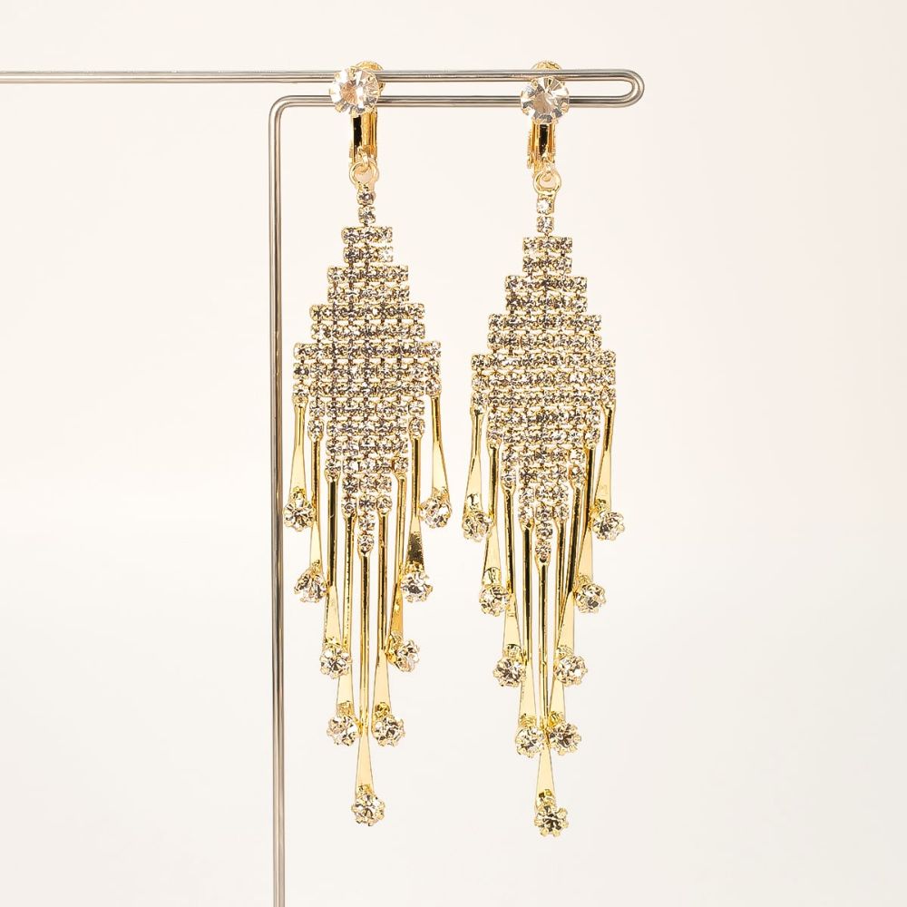 【イヤリング】Rhombus Tassel 【結婚式 ピアス イヤリング】