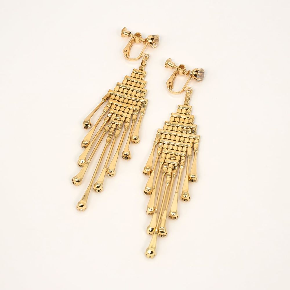 【イヤリング】Rhombus Tassel 【結婚式 ピアス イヤリング】