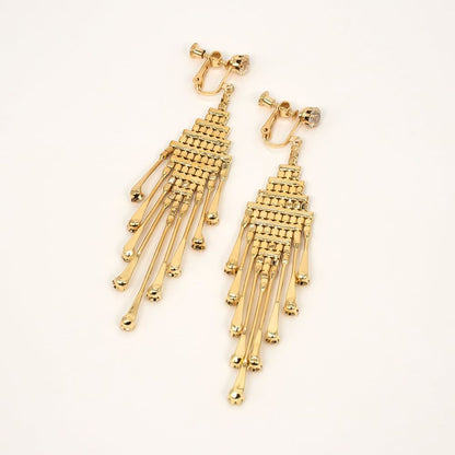 【イヤリング】Rhombus Tassel 【結婚式 ピアス イヤリング】