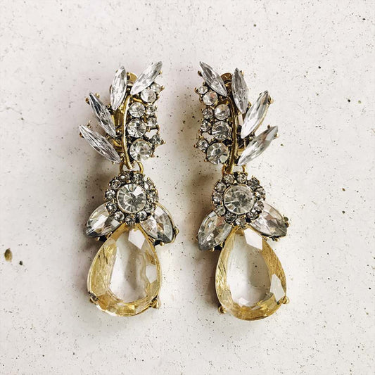 【ピアス】イエローストーンピアス/ブライダルアクセサリー 【結婚式 ピアス イヤリング】