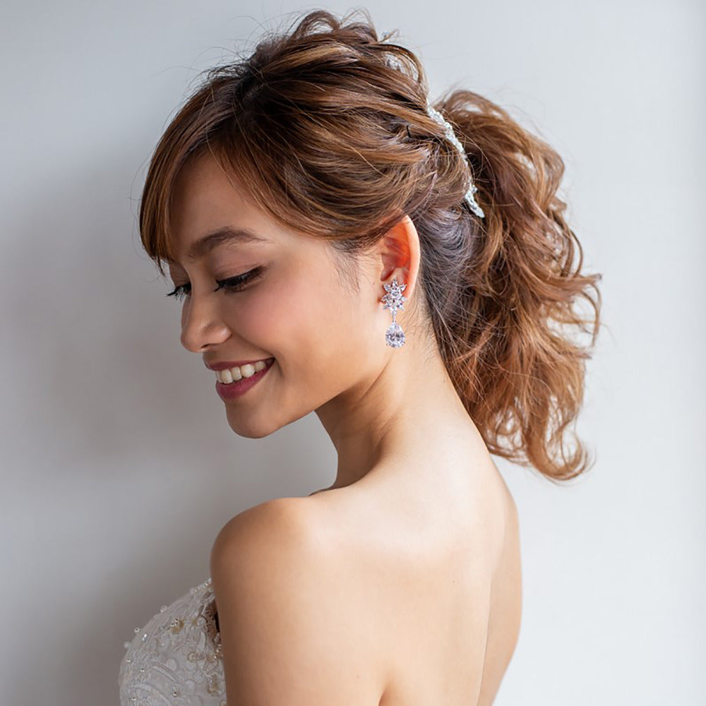 【ピアス】LittleRomance_キュービックジルコニア ピアス/ブライダルアクセサリー 【結婚式 ピアス イヤリング】