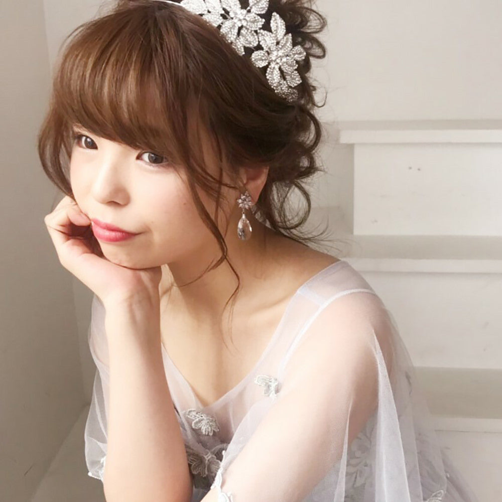 【ピアス】LittleRomance_キュービックジルコニア ピアス/ブライダルアクセサリー 【結婚式 ピアス イヤリング】