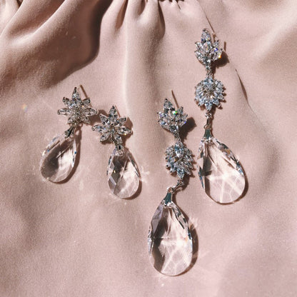 【イヤリング】LittleRomance_キュービックジルコニア イヤリング/ブライダルアクセサリー 【結婚式 ピアス イヤリング】