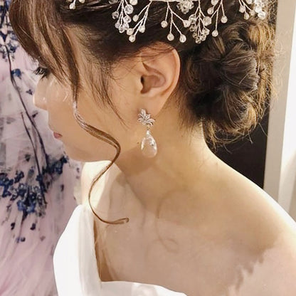 【イヤリング】LittleRomance_キュービックジルコニア イヤリング/ブライダルアクセサリー 【結婚式 ピアス イヤリング】
