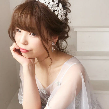 【イヤリング】LittleRomance_キュービックジルコニア イヤリング/ブライダルアクセサリー 【結婚式 ピアス イヤリング】