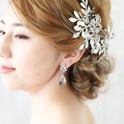 【イヤリング】LittleRomance_キュービックジルコニア イヤリング/ブライダルアクセサリー 【結婚式 ピアス イヤリング】