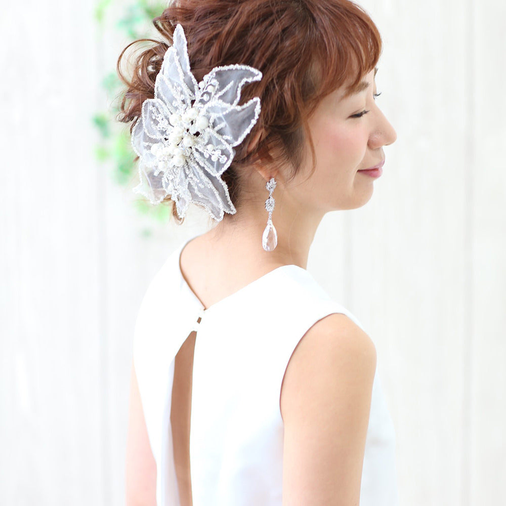 【ピアス】LittleRomance_キュービックジルコニア ロングピアス/ブライダルアクセサリー 【結婚式 ピアス イヤリング】