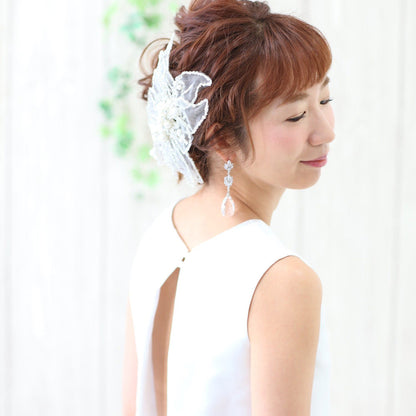 【ピアス】LittleRomance_キュービックジルコニア ロングピアス/ブライダルアクセサリー 【結婚式 ピアス イヤリング】