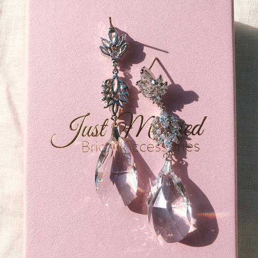 【イヤリング】LittleRomance_キュービックジルコニア ロングイヤリング/ブライダルアクセサリー 【結婚式 ピアス イヤリング】