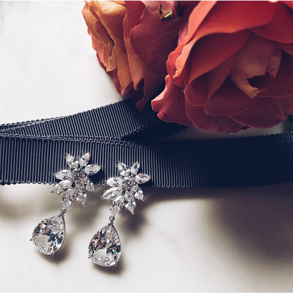 【ピアス】キュービックジルコニア ブライダルピアス 【結婚式 ピアス イヤリング】