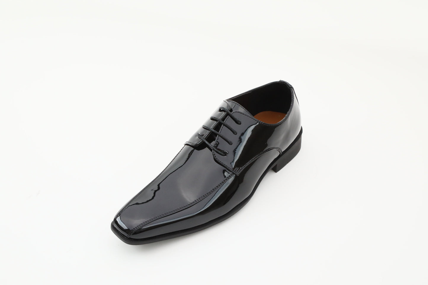 ツーシーム/3cmヒール/ブラックエナメル【結婚式 メンズ シューズ】