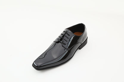 ツーシーム/3cmヒール/ブラックエナメル【結婚式 メンズ シューズ】