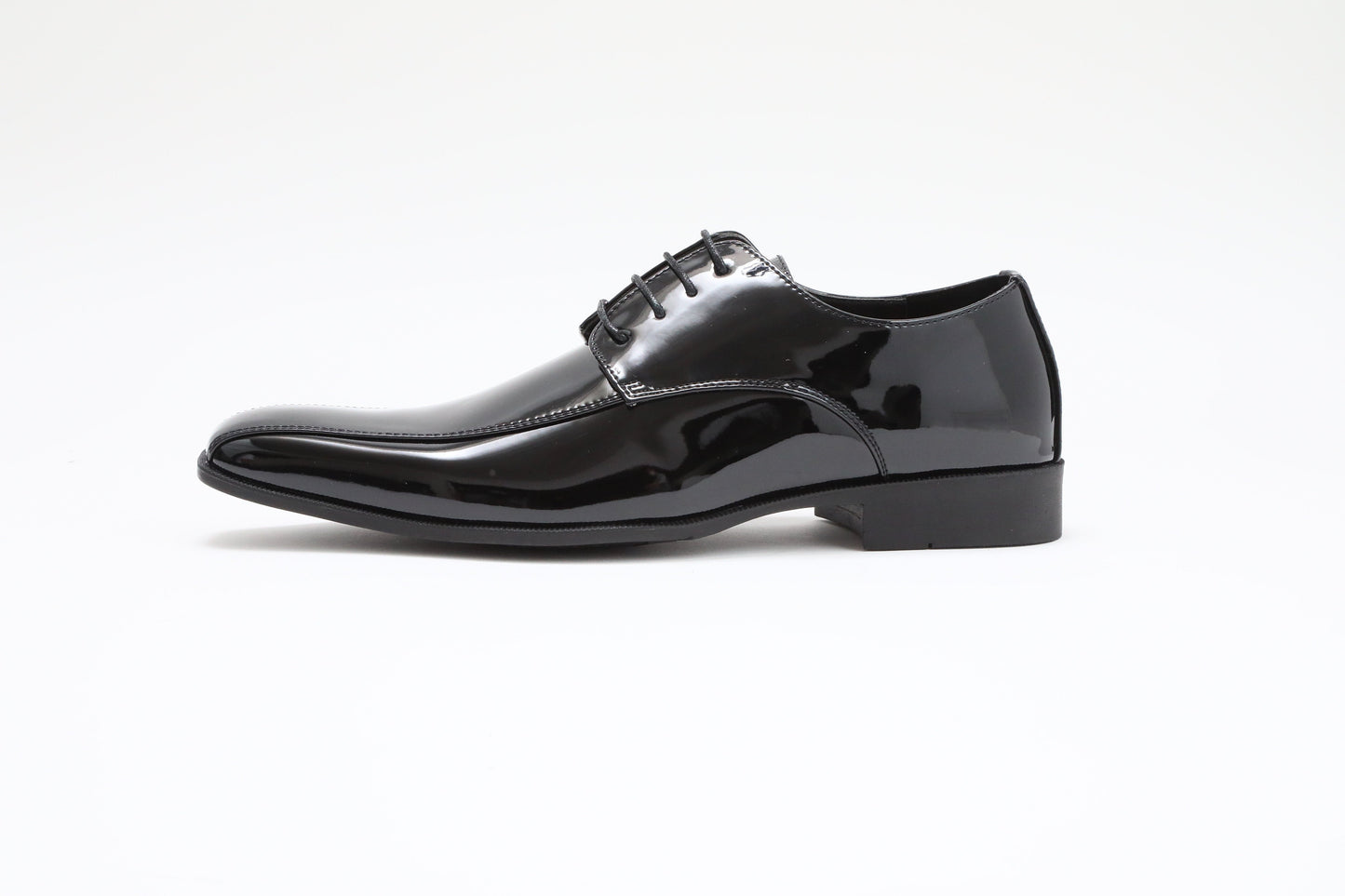 ツーシーム/3cmヒール/ブラックエナメル【結婚式 メンズ シューズ】