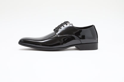 ツーシーム/3cmヒール/ブラックエナメル【結婚式 メンズ シューズ】