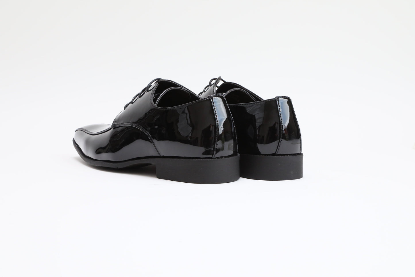 ツーシーム/3cmヒール/ブラックエナメル【結婚式 メンズ シューズ】