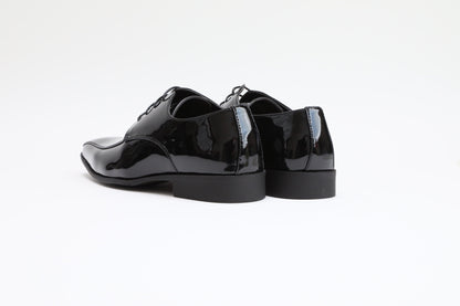 ツーシーム/3cmヒール/ブラックエナメル【結婚式 メンズ シューズ】