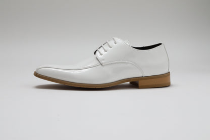 ツーシーム/3cmヒール/ホワイトエナメル【結婚式 メンズ シューズ】