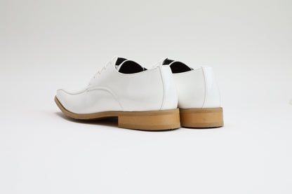 ツーシーム/3cmヒール/ホワイトエナメル【結婚式 メンズ シューズ】