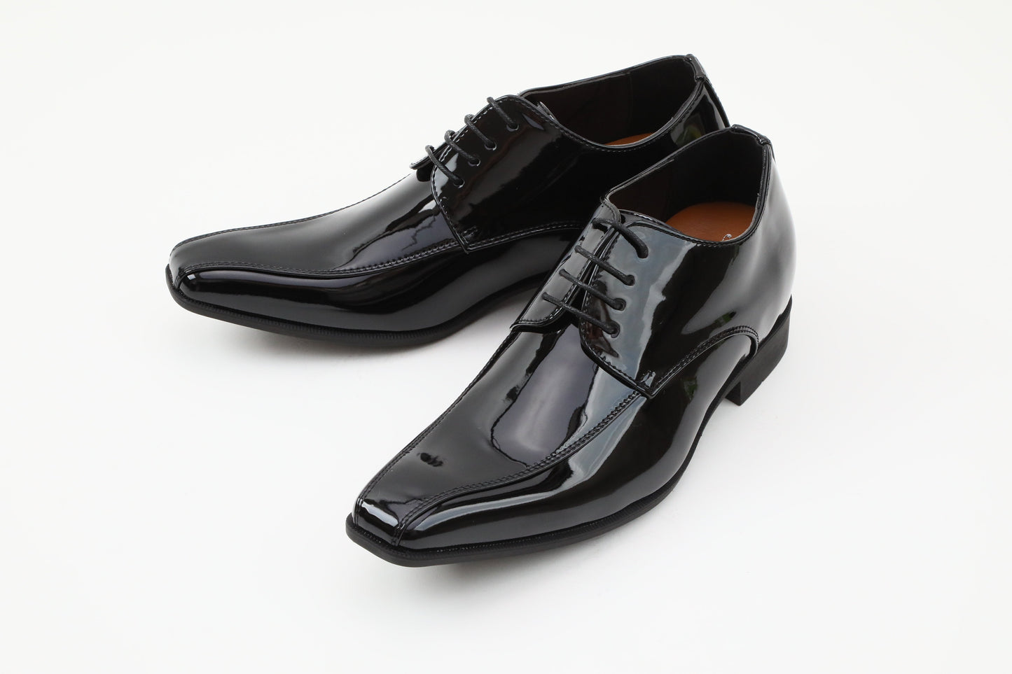 ツーシーム/7cmシークレット/ブラックエナメル【結婚式 メンズ シューズ】