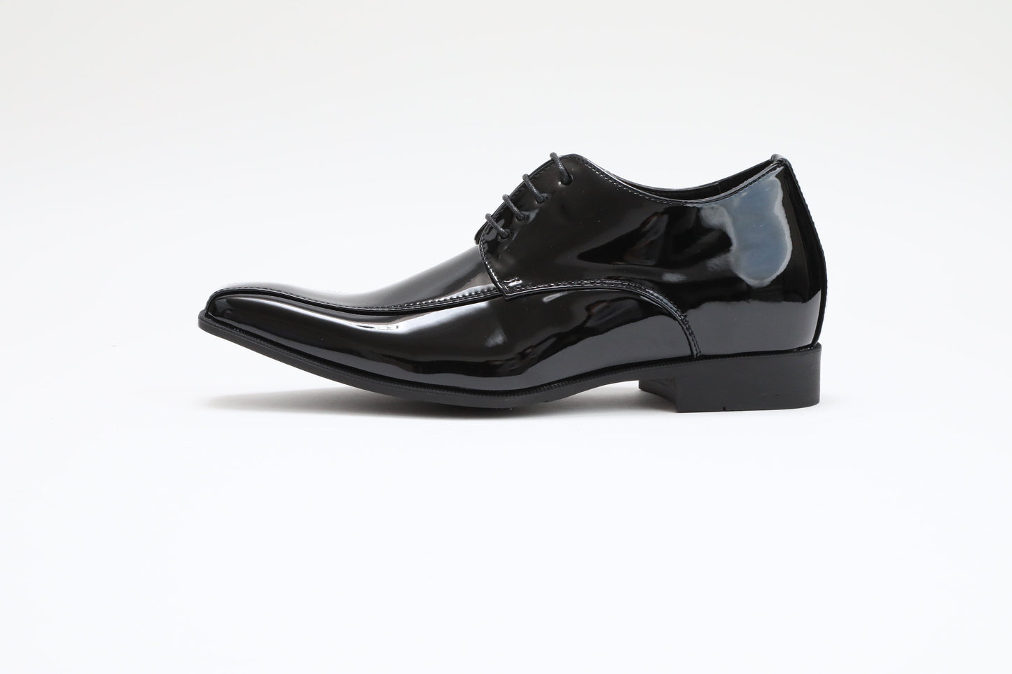 ツーシーム/7cmシークレット/ブラックエナメル【結婚式 メンズ シューズ】