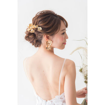【イヤリング】Vintage Remake Series*Brassフラワーイヤリング/ブライダルアクセサリー 【結婚式 ピアス イヤリング】