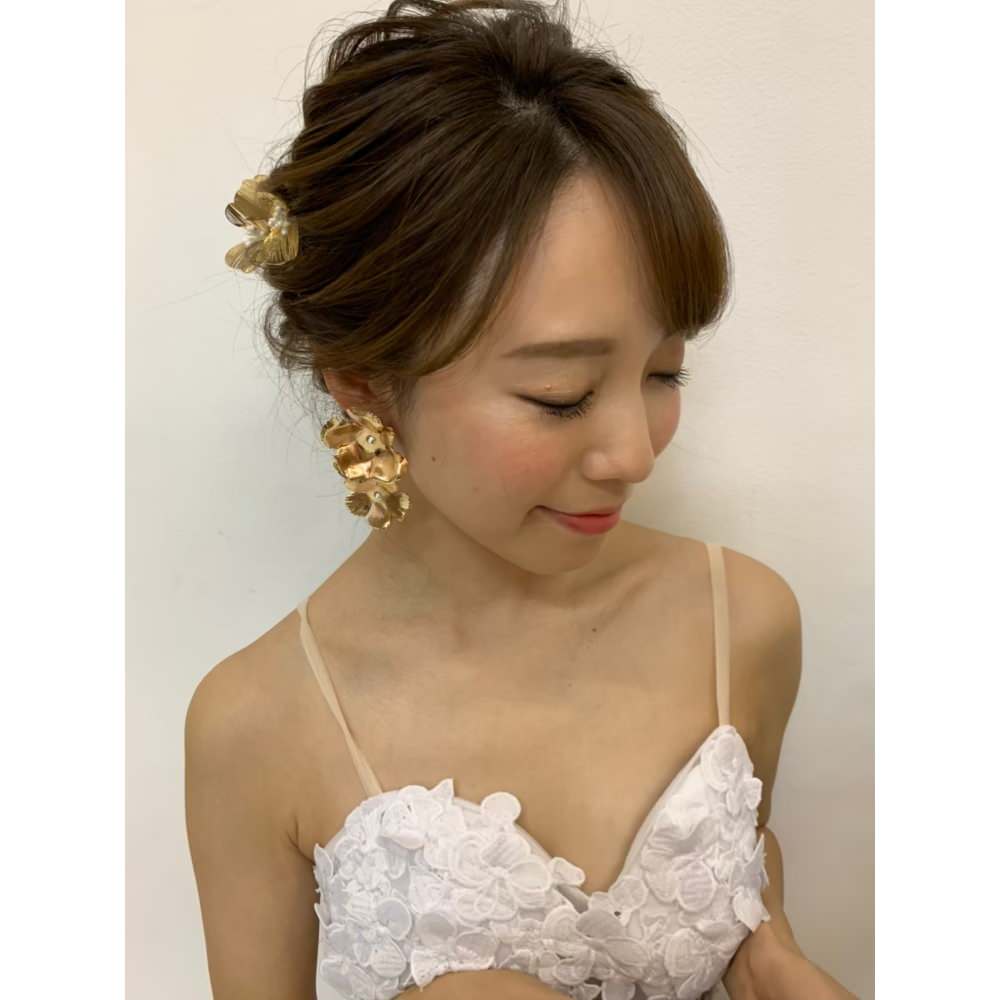 【イヤリング】Vintage Remake Series*Brassフラワーイヤリング/ブライダルアクセサリー 【結婚式 ピアス イヤリング】